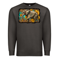 Smoke western sunflowers elephant Premium Sweatshirt - LillyAllenDesigns