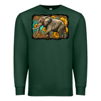 Sports Green western sunflowers elephant Premium Sweatshirt - LillyAllenDesigns