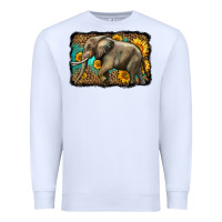 White western sunflowers elephant Premium Sweatshirt - LillyAllenDesigns