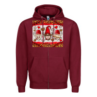 Burgundy baseball gnome Zipper Hoodie - HRA Design Shop