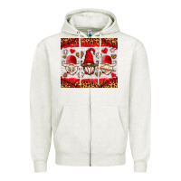 Oatmeal Heather baseball gnome Zipper Hoodie - HRA Design Shop
