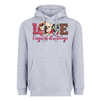 Heather Grey love english bulldogs Heavyweight Hoodie - Artiststas
