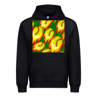 Black softball fire ball seamless pattern Urban Hoodie - BundleAndBundleShop