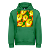 Emerald softball fire ball seamless pattern Urban Hoodie - BundleAndBundleShop