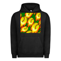 Pigment Black softball fire ball seamless pattern Urban Hoodie - BundleAndBundleShop