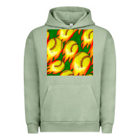Pigment Oil Green softball fire ball seamless pattern Urban Hoodie - BundleAndBundleShop