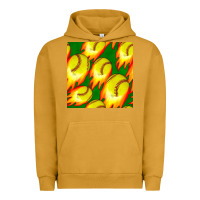 Pigment Peanut Butter softball fire ball seamless pattern Urban Hoodie - BundleAndBundleShop