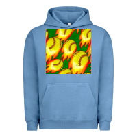 Pigment Pebble Blue softball fire ball seamless pattern Urban Hoodie - BundleAndBundleShop