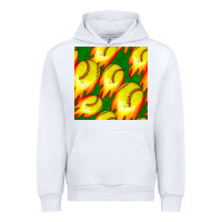 White softball fire ball seamless pattern Urban Hoodie - BundleAndBundleShop
