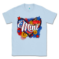 Dusty Blue American mini heart Classic Tee - Neo Western