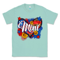 Seafoam American mini heart Classic Tee - Neo Western