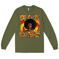 Army Green Black queen juneteenth Long Sleeve Tee - Zillion Design Studio