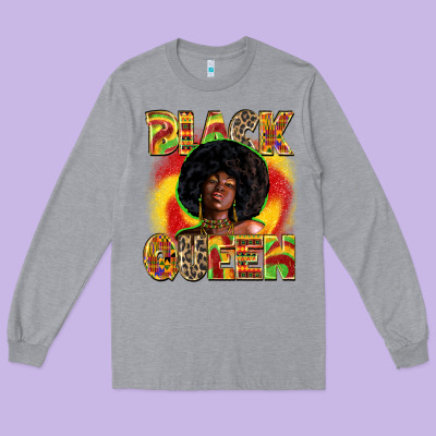 Black Queen Juneteenth Long Sleeve Tee Designed By Zillion Design Studio