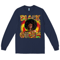 Navy Black queen juneteenth Long Sleeve Tee - Zillion Design Studio