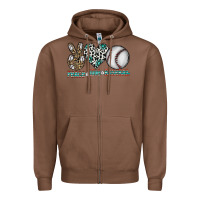 Chestnut peace love baseball Zipper Hoodie - CowhideDigitalArt