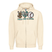 Sandshell peace love baseball Zipper Hoodie - CowhideDigitalArt