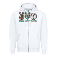 White peace love baseball Zipper Hoodie - CowhideDigitalArt