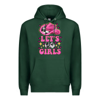 Sports Green lets go girls Premium Hoodie - NancyCooperArtShop