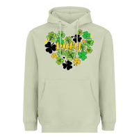 Matcha lucky heart shaped clover Heavyweight Hoodie - AdoDesignShop