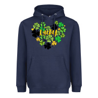 Navy lucky heart shaped clover Heavyweight Hoodie - AdoDesignShop