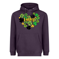 Plum lucky heart shaped clover Heavyweight Hoodie - AdoDesignShop