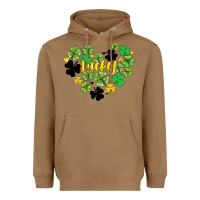 Toasted Coconut lucky heart shaped clover Heavyweight Hoodie - AdoDesignShop