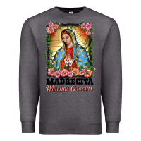 Charcoal Heather madrecita muchas gracias lady of Guadalupe Premium Sweatshirt - BarkalooDesign