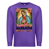 Purple madrecita muchas gracias lady of Guadalupe Premium Sweatshirt - BarkalooDesign