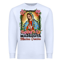 White madrecita muchas gracias lady of Guadalupe Premium Sweatshirt - BarkalooDesign