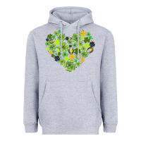 Heather Grey heart shaped clover Heavyweight Hoodie - AdoDesignShop