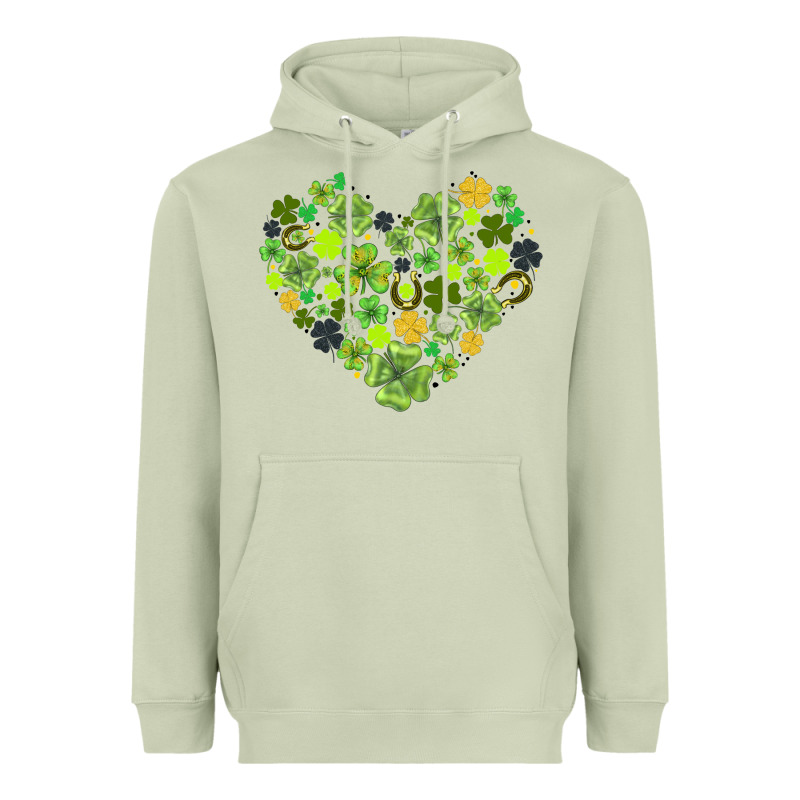 Heart Shaped Clover Heavyweight Hoodie by AdoDesignShop | Teevron