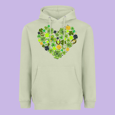 Heart Shaped Clover Heavyweight Hoodie Designed By Adodesignshop