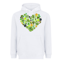 White heart shaped clover Heavyweight Hoodie - AdoDesignShop
