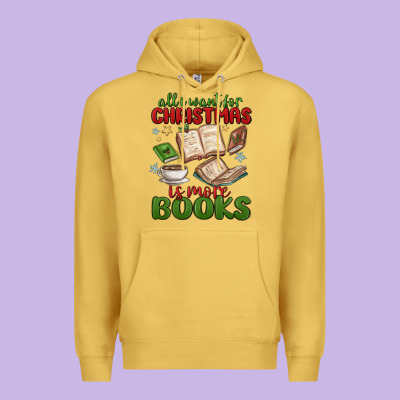 All I Want For Christmas Is More Books Premium Hoodie Designed By Maliassmallbusiness