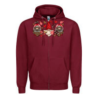 Burgundy american football gnome Zipper Hoodie - HRA Design Shop