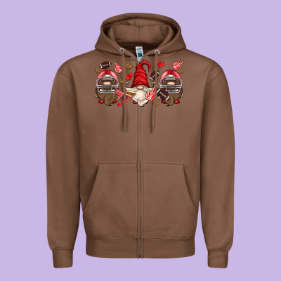 American Football Gnome Zipper Hoodie Designed By Hra Design Shop
