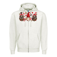 Oatmeal Heather american football gnome Zipper Hoodie - HRA Design Shop
