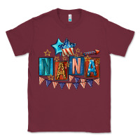 Burgundy American Nana 4th of july Classic Tee - CowGirlArtShop