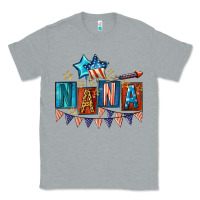 Heather Grey American Nana 4th of july Classic Tee - CowGirlArtShop