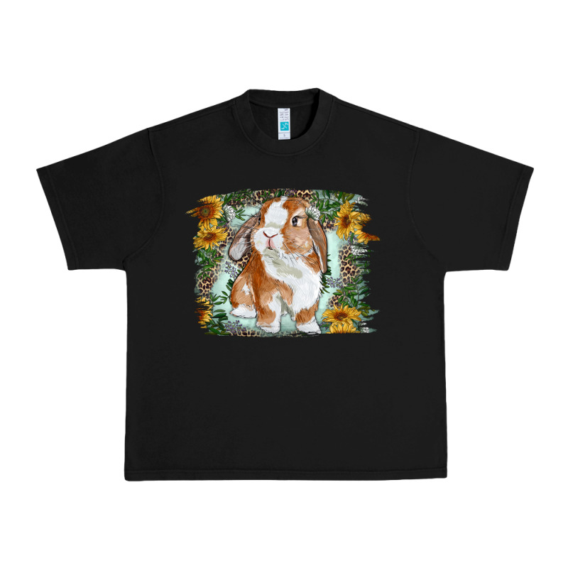 Bunny With Flower Leopard Urban Heavy Tee by RanaPortraitStore | Teevron
