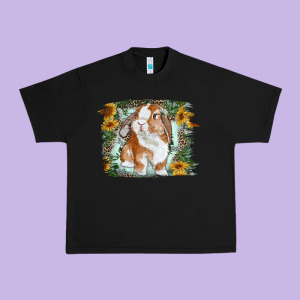 Bunny With Flower Leopard Urban Heavy Tee Designed By Ranaportraitstore