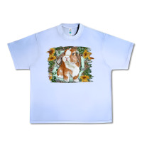 Grape Ice Bunny With Flower Leopard Urban Heavy Tee - RanaPortraitStore