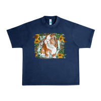 Navy Bunny With Flower Leopard Urban Heavy Tee - RanaPortraitStore