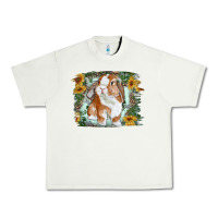 Pistachio Bunny With Flower Leopard Urban Heavy Tee - RanaPortraitStore