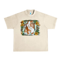 Sandshell Bunny With Flower Leopard Urban Heavy Tee - RanaPortraitStore