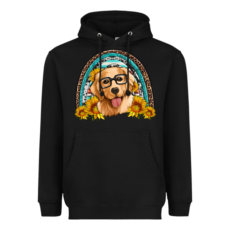 Golden Retriever Rainbow Heavyweight Hoodie by Artiststas | Teevron