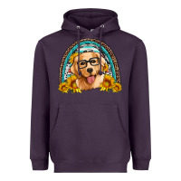 Plum golden retriever rainbow Heavyweight Hoodie - Artiststas
