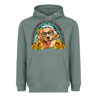 Sage golden retriever rainbow Heavyweight Hoodie - Artiststas