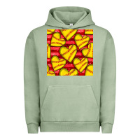 Pigment Oil Green softball hearts seamless pattern Urban Hoodie - BundleAndBundleShop
