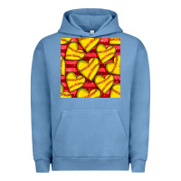 Pigment Pebble Blue softball hearts seamless pattern Urban Hoodie - BundleAndBundleShop